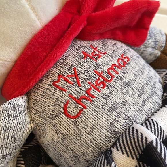 My 1st First Christmas Deer Knit Plush Baby Crinkle Toy NWT Sensory - Picture 5 of 6